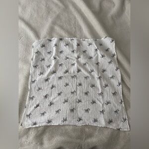 Zebra print baby muslin swaddle blanket